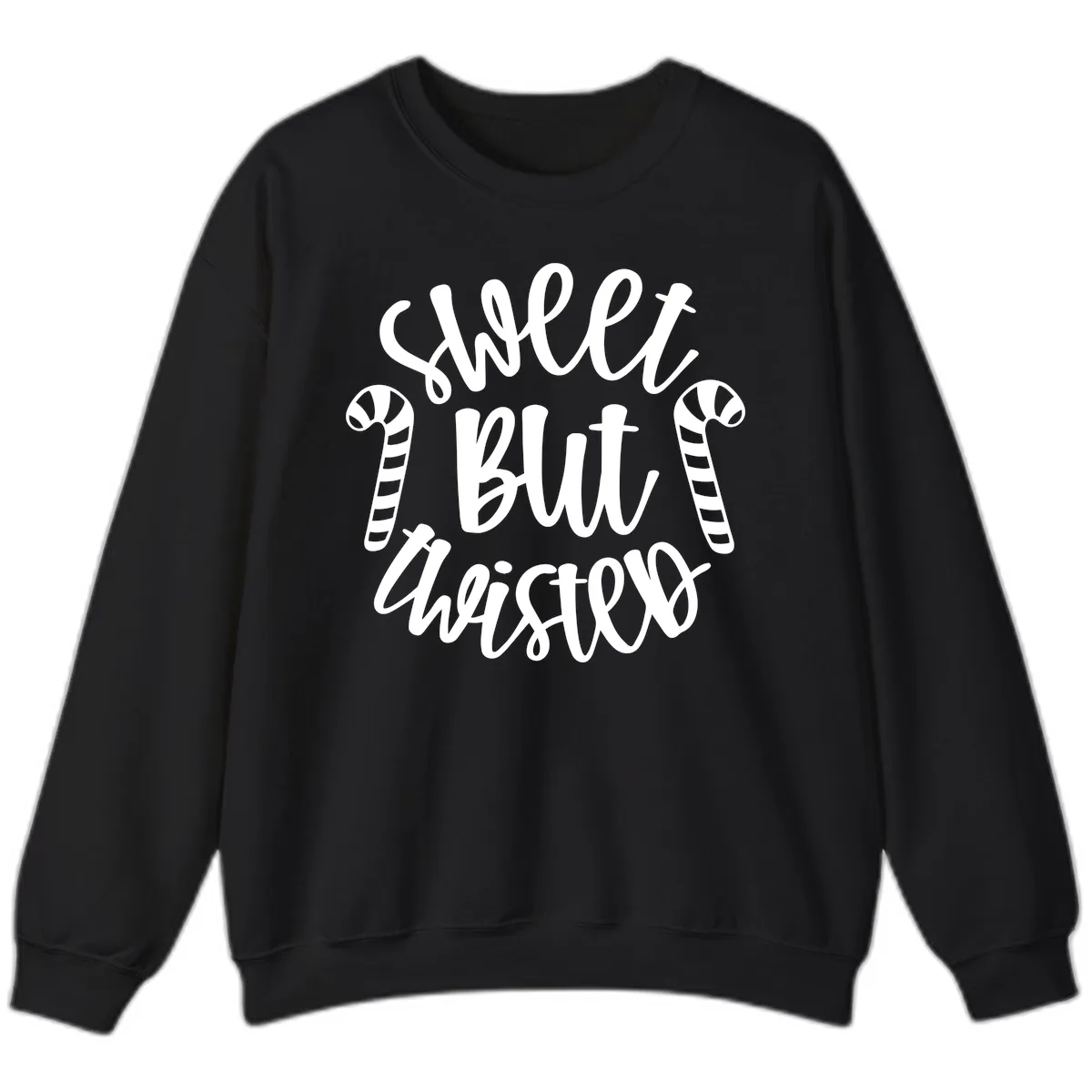 Sweet But Twisted Candy Cane Sweatshirt in Black