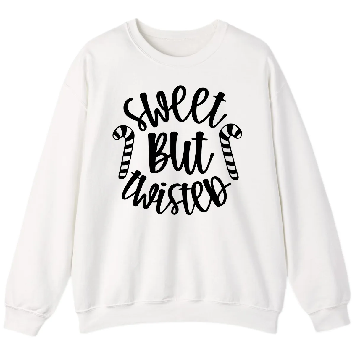 Sweet But Twisted Candy Cane Sweatshirt in White
