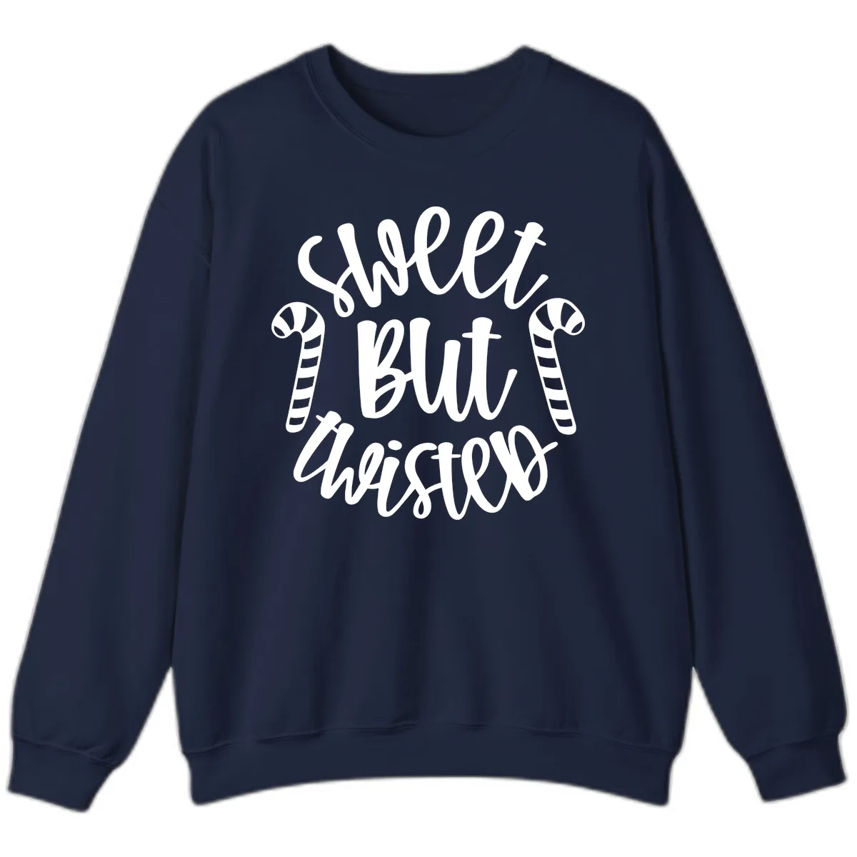 Sweet But Twisted Candy Cane Sweatshirt in Navy