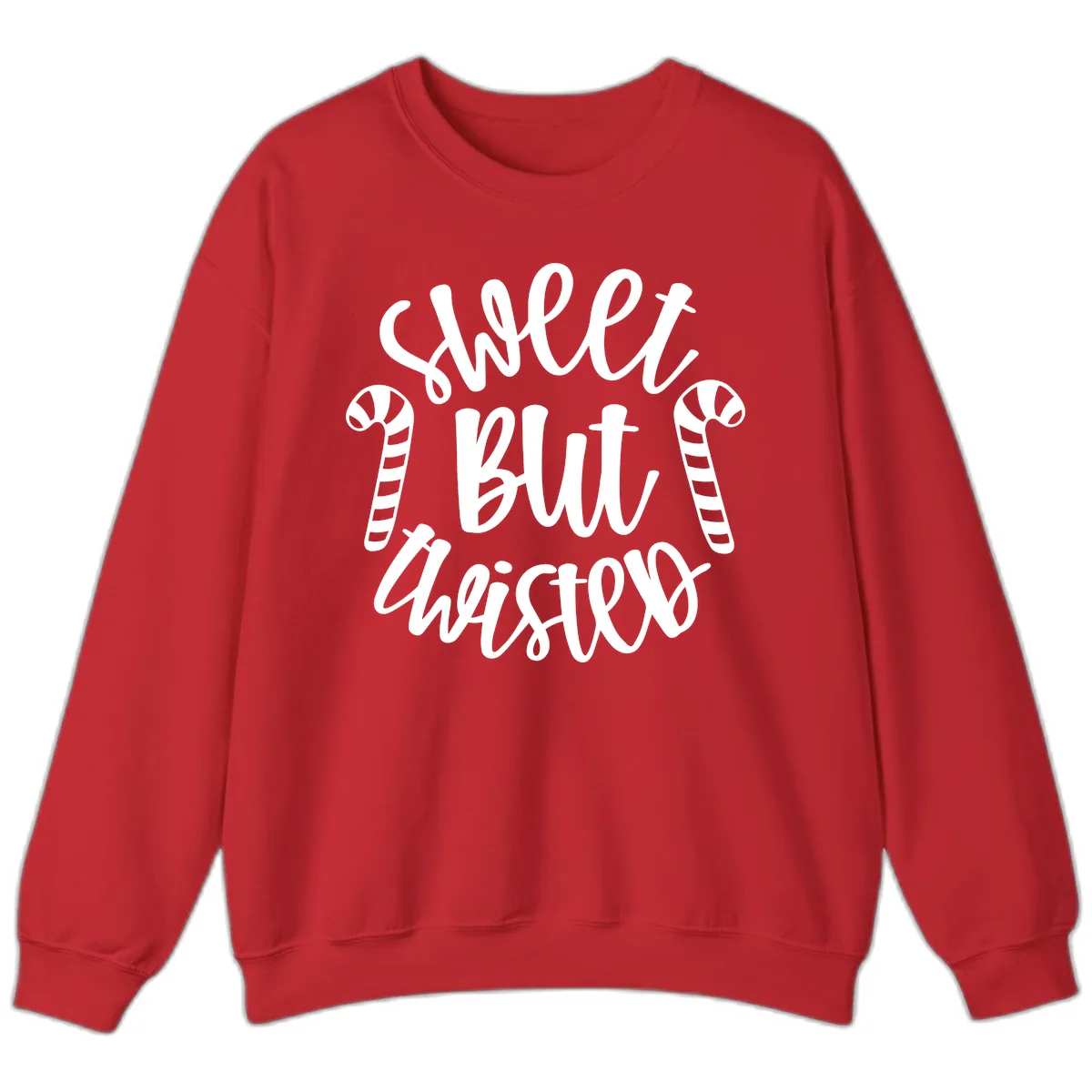 Sweet But Twisted Candy Cane Sweatshirt in Red