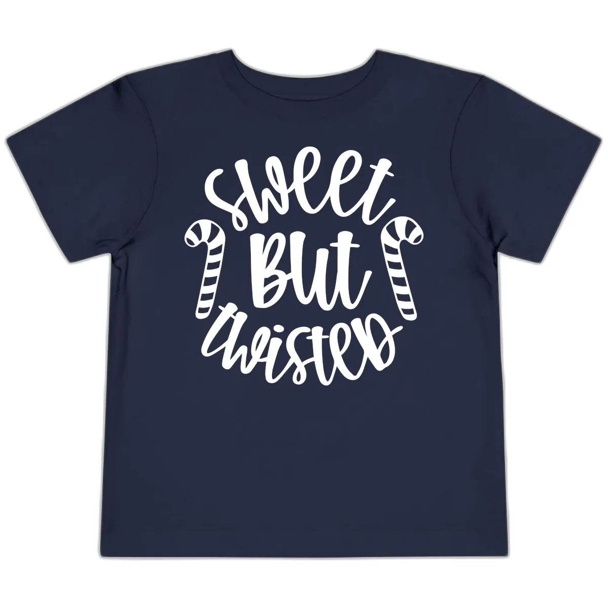 Sweet But Twisted Candy Cane Toddler T-Shirt in Navy