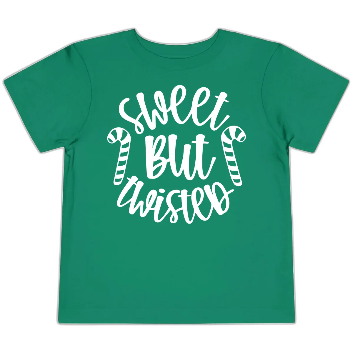 Sweet But Twisted Candy Cane Toddler T-Shirt in Kelly