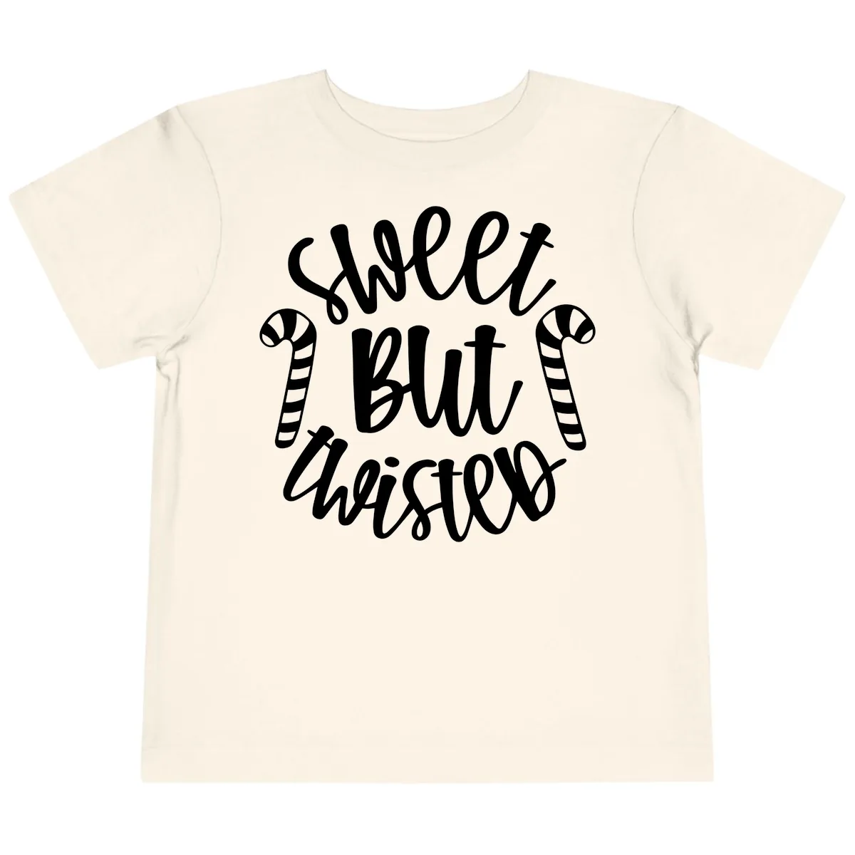 Sweet But Twisted Candy Cane Toddler T-Shirt in Natural