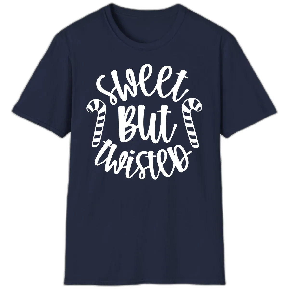 Sweet But Twisted Candy Cane T-Shirt in Navy