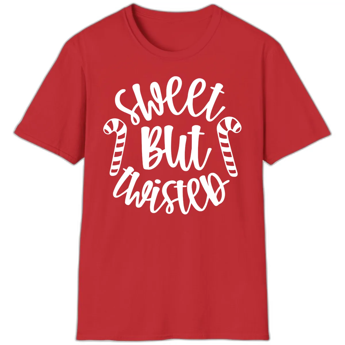 Sweet But Twisted Candy Cane T-Shirt in Red