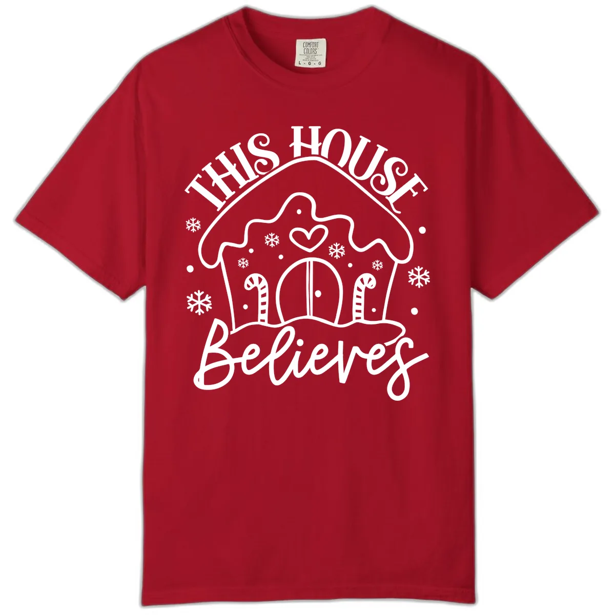 This House Believes Gingerbread Design Comfort Color in Red