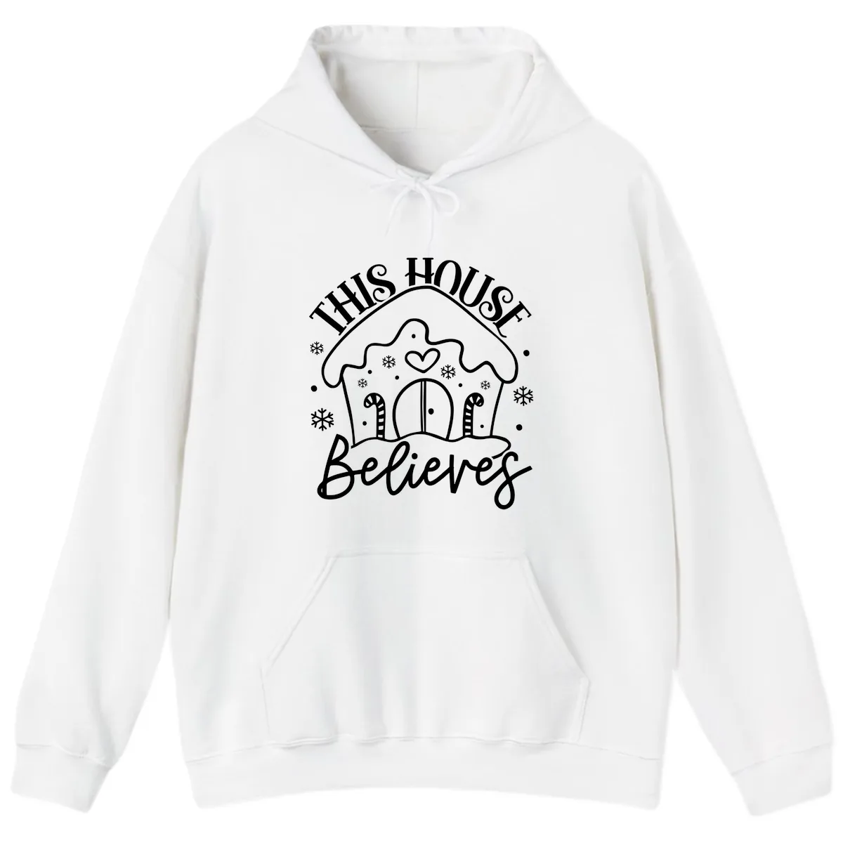 This House Believes Gingerbread Design Hoodie in White