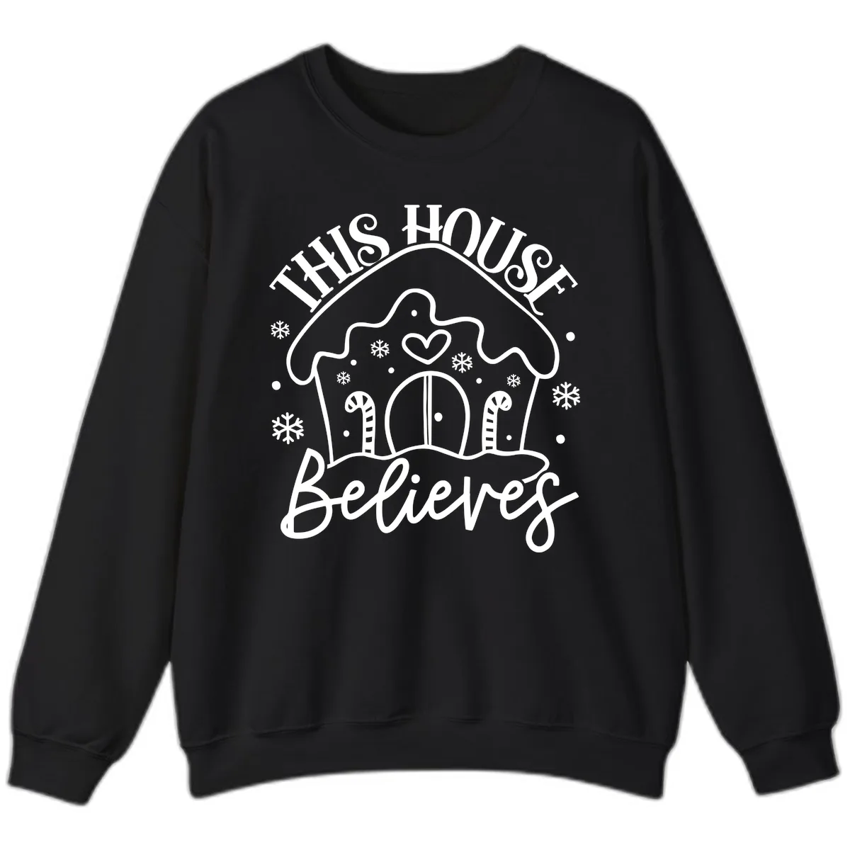This House Believes Gingerbread Design Sweatshirt in Black