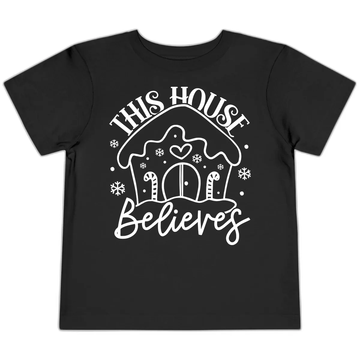This House Believes Gingerbread Design Toddler T-Shirt in Black