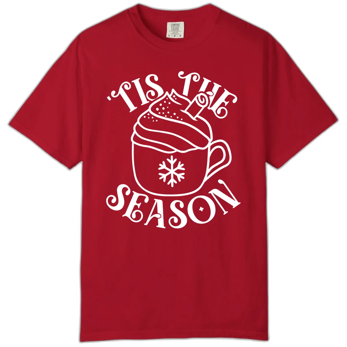 Tis The Season Hot Cocoa Mug Comfort Color in Red
