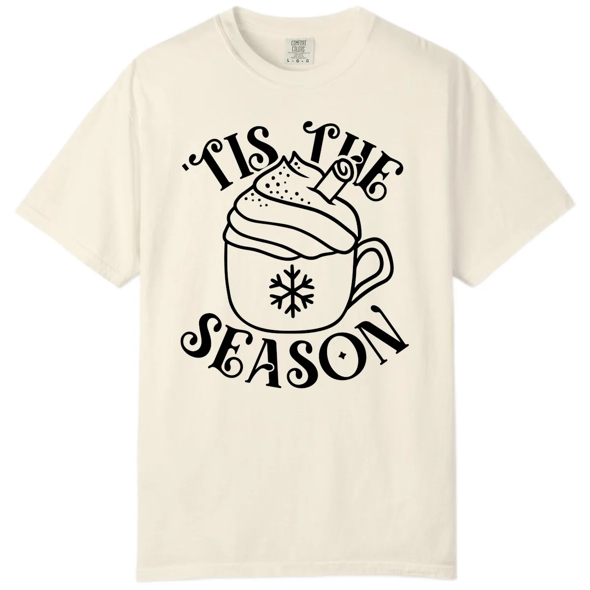 Tis The Season Hot Cocoa Mug Comfort Color in Ivory