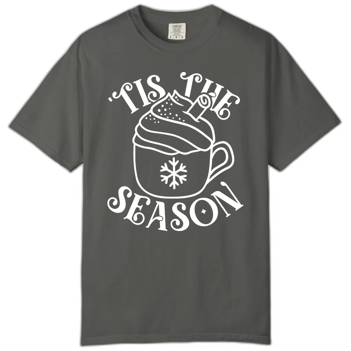 Tis The Season Hot Cocoa Mug Comfort Color in Pepper