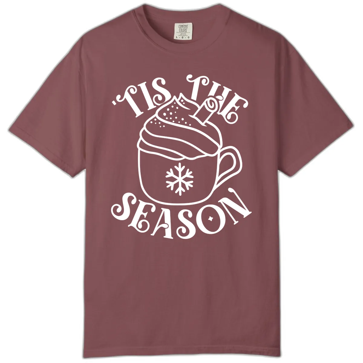 Tis The Season Hot Cocoa Mug Comfort Color in Brick