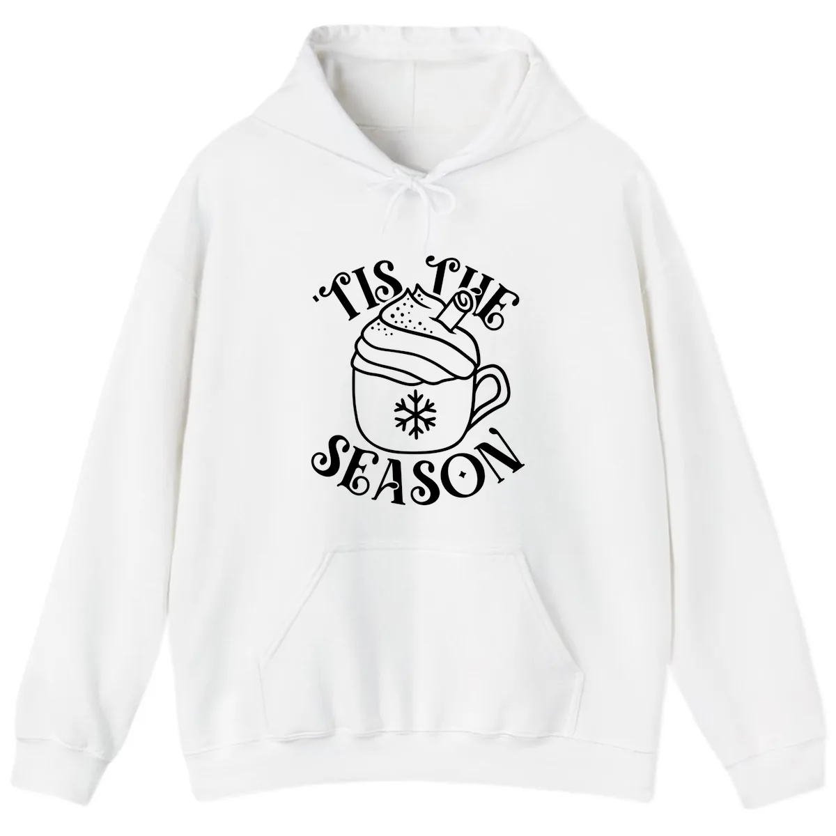 Tis The Season Hot Cocoa Mug Hoodie in White