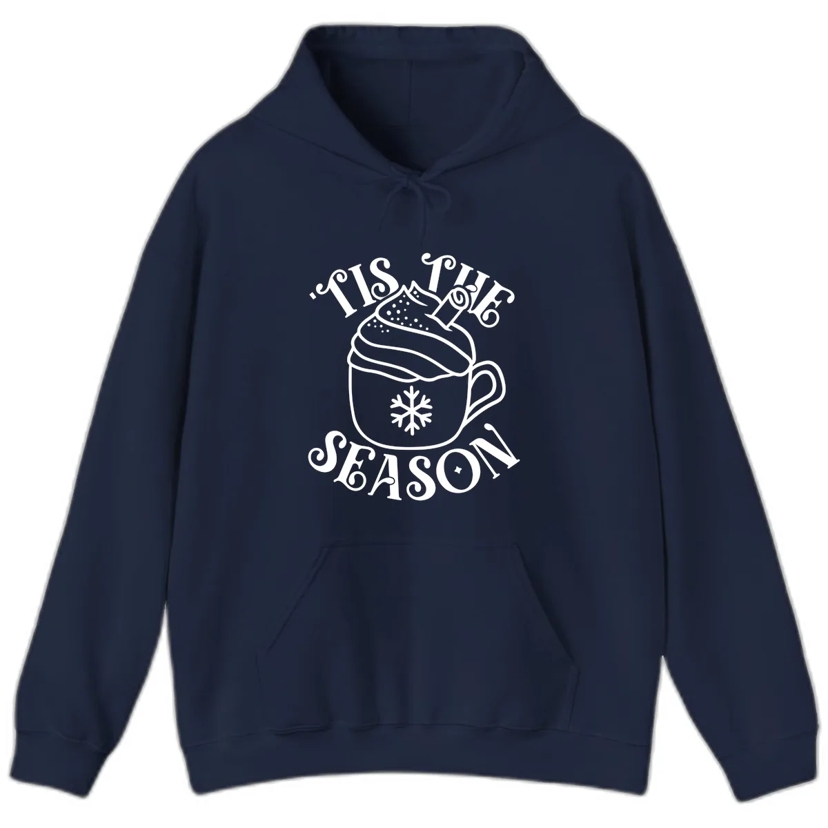 Tis The Season Hot Cocoa Mug Hoodie in Navy