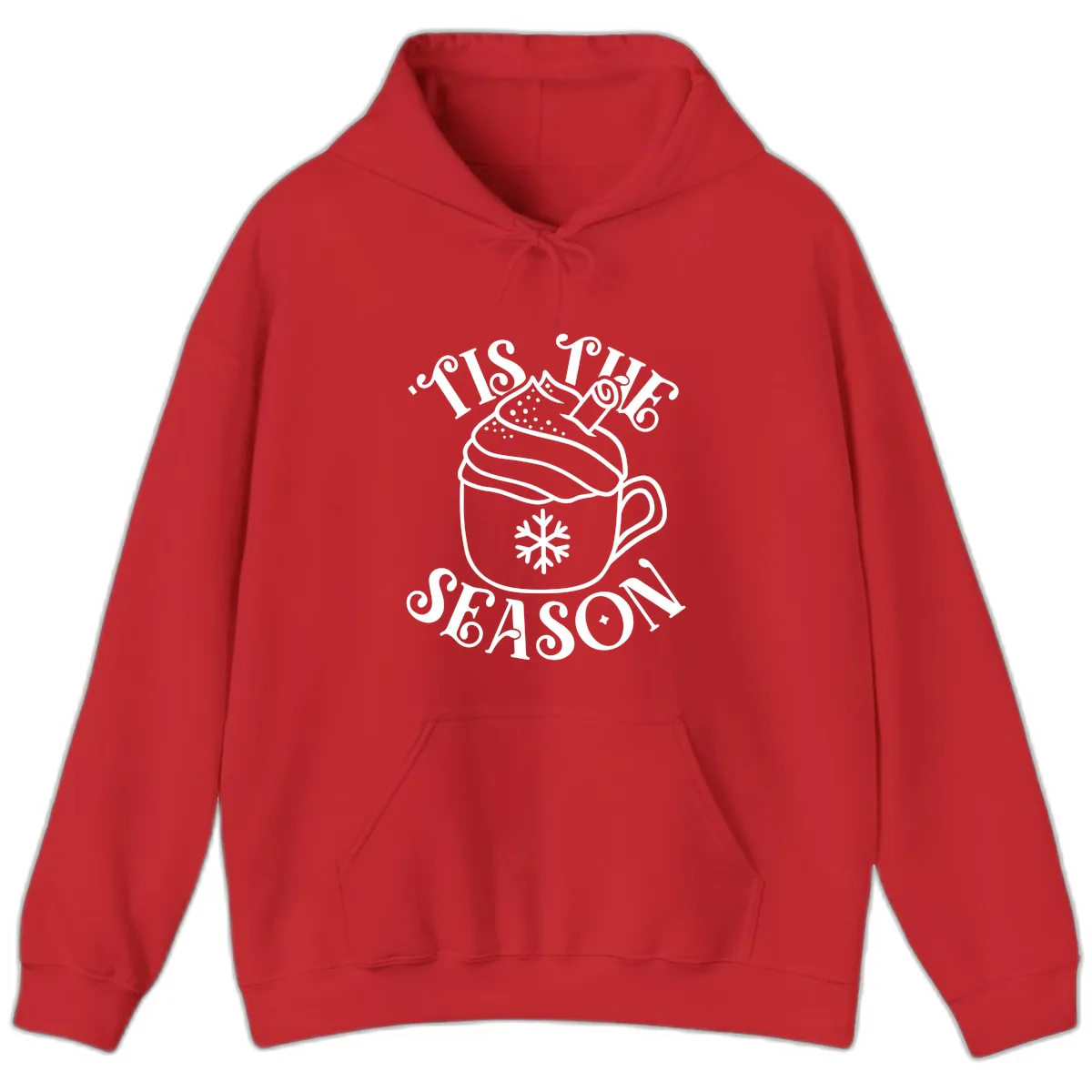 Tis The Season Hot Cocoa Mug Hoodie in Red