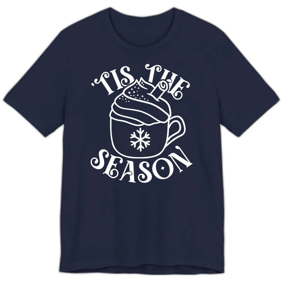 Tis The Season Hot Cocoa Mug Premium T-Shirt in Navy