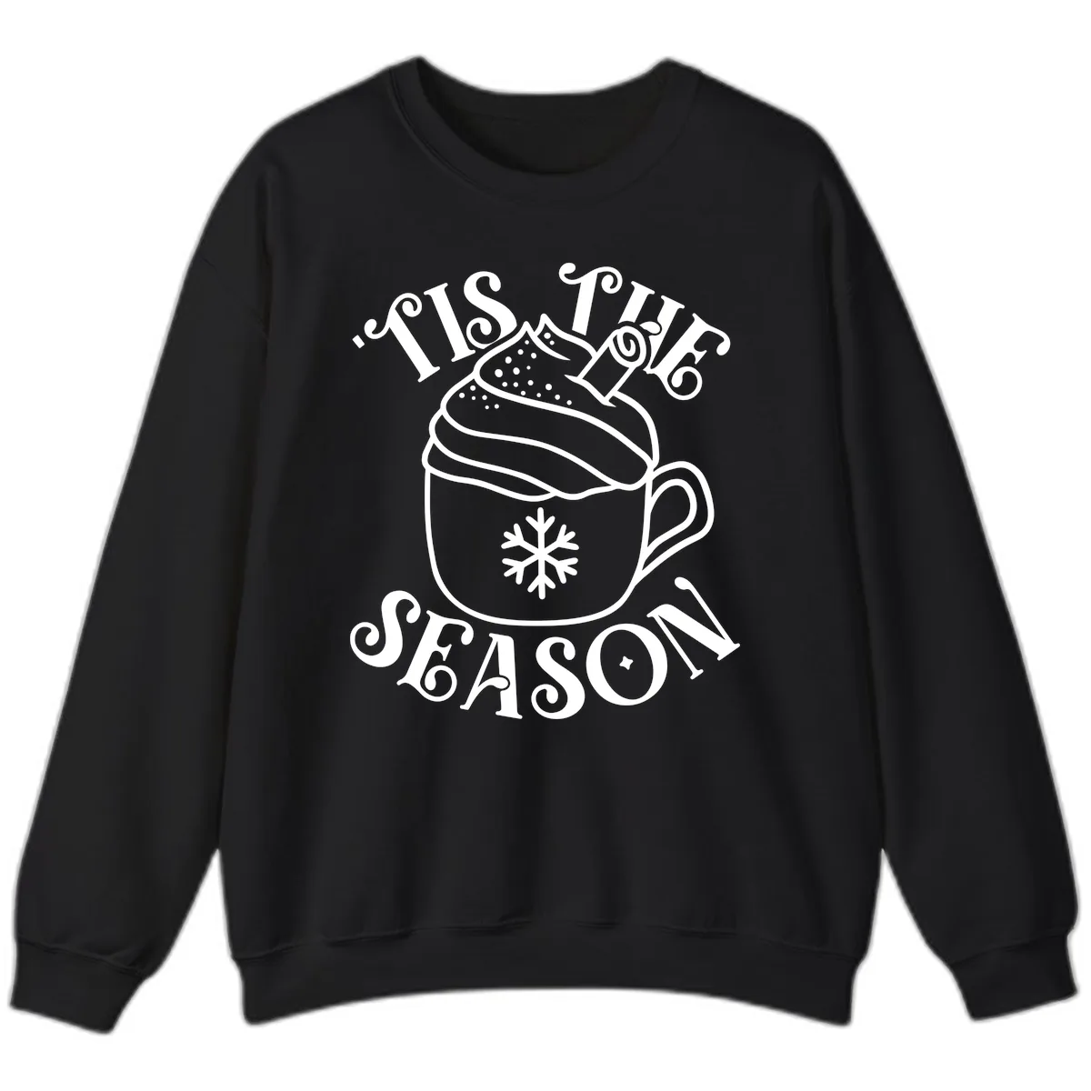 Tis The Season Hot Cocoa Mug Sweatshirt in Black