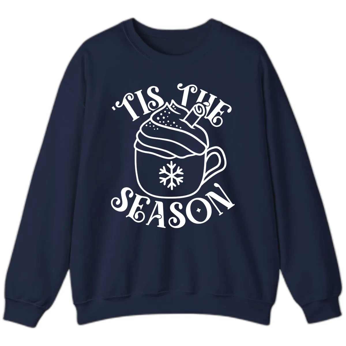 Tis The Season Hot Cocoa Mug Sweatshirt in Navy