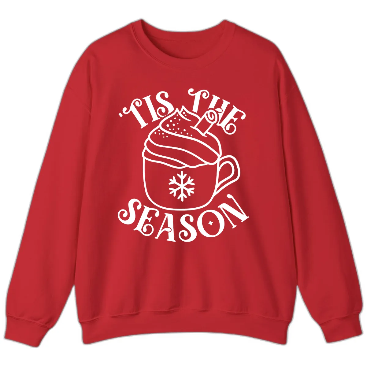 Tis The Season Hot Cocoa Mug Sweatshirt in Red