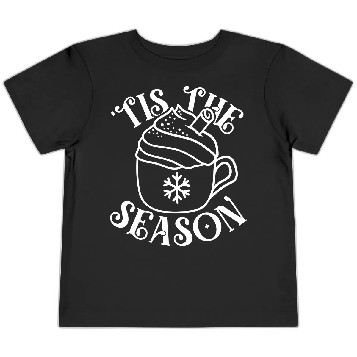 Tis The Season Hot Cocoa Mug Toddler T-Shirt in Black