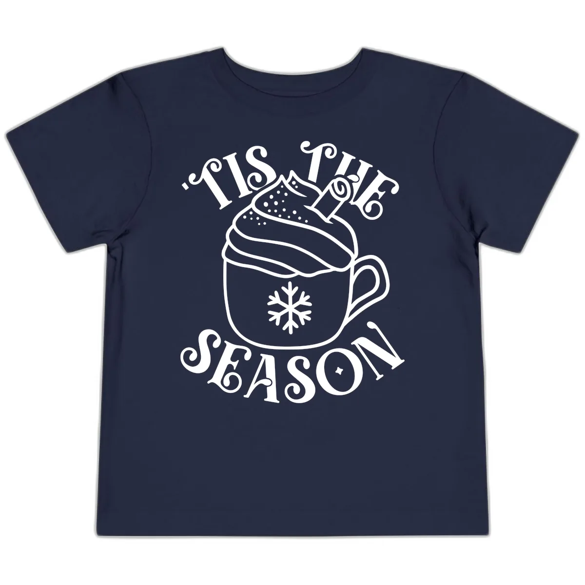Tis The Season Hot Cocoa Mug Toddler T-Shirt in Navy