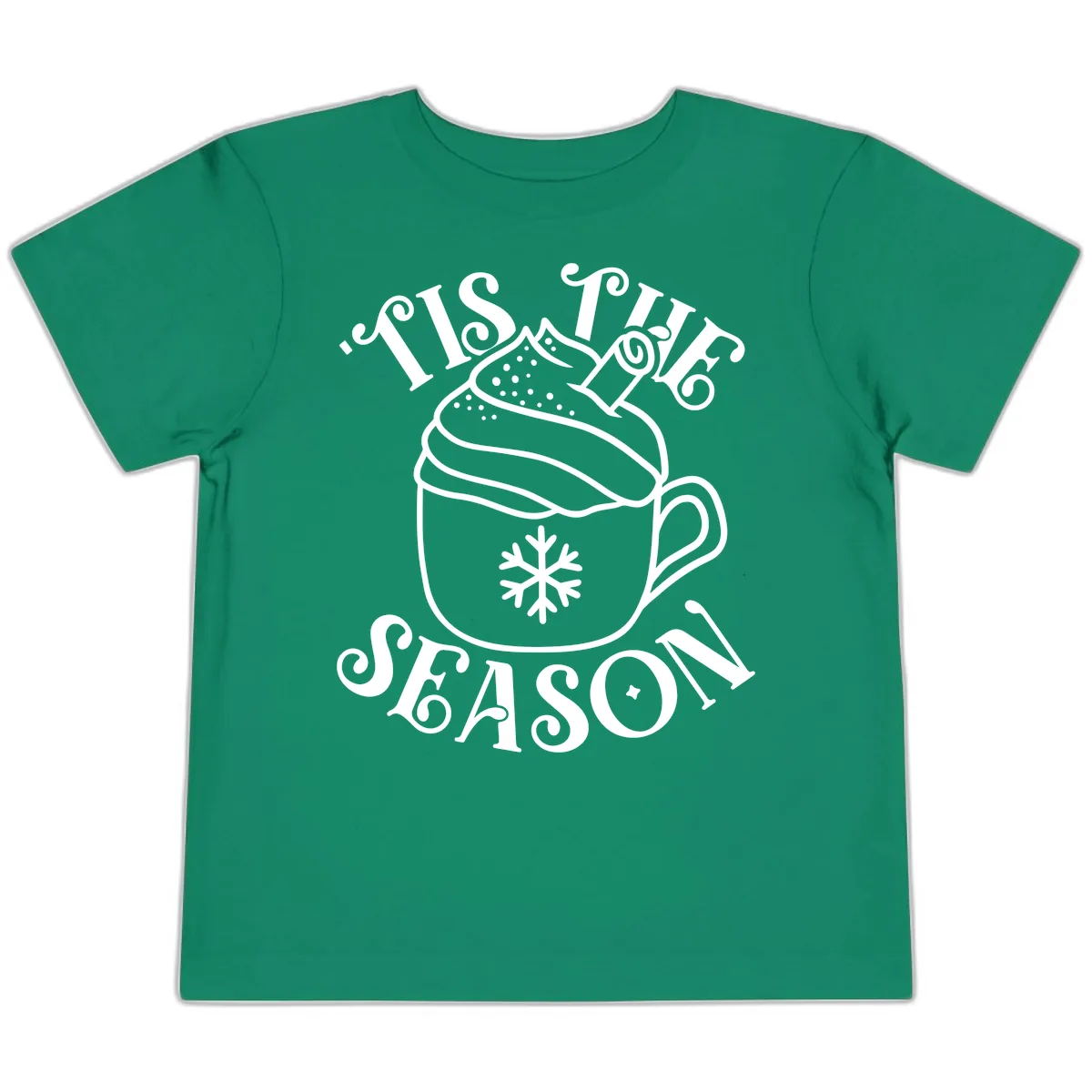 Tis The Season Hot Cocoa Mug Toddler T-Shirt in Kelly