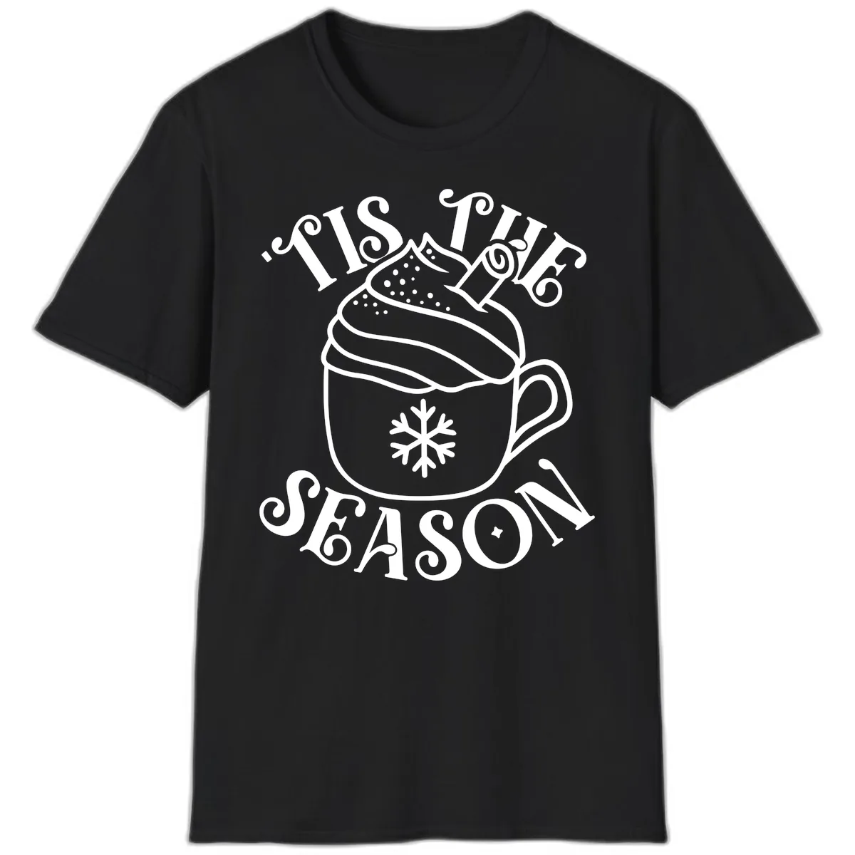 Tis The Season Hot Cocoa Mug T-Shirt in Black