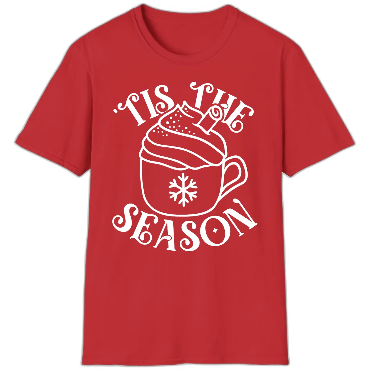 Tis The Season Hot Cocoa Mug T-Shirt in Red