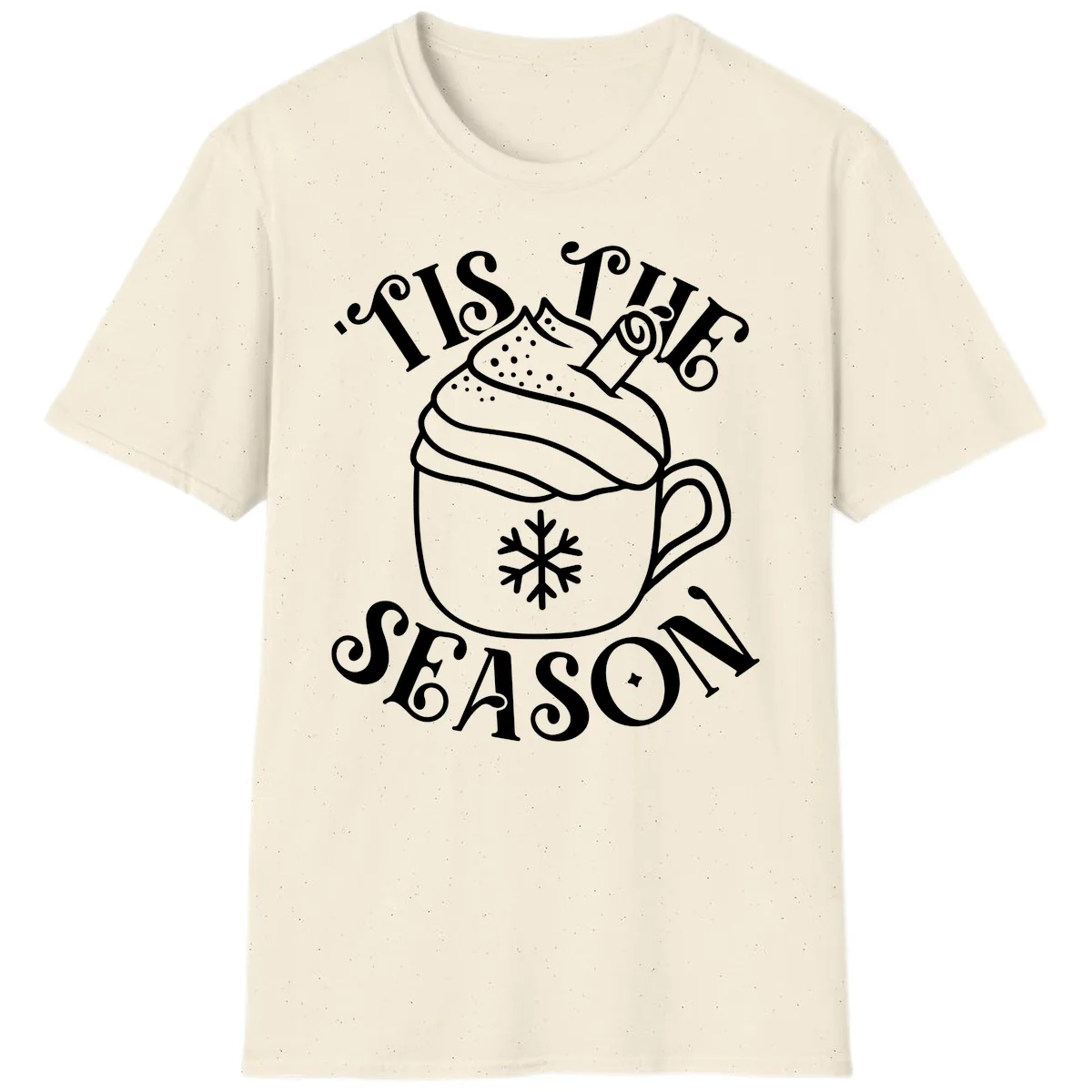 Tis The Season Hot Cocoa Mug T-Shirt in Natural