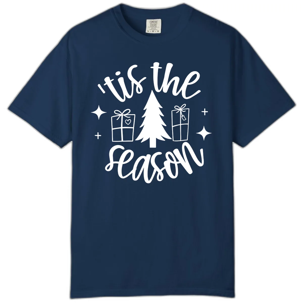 Tis The Season Holiday Gifts Comfort Color in Navy