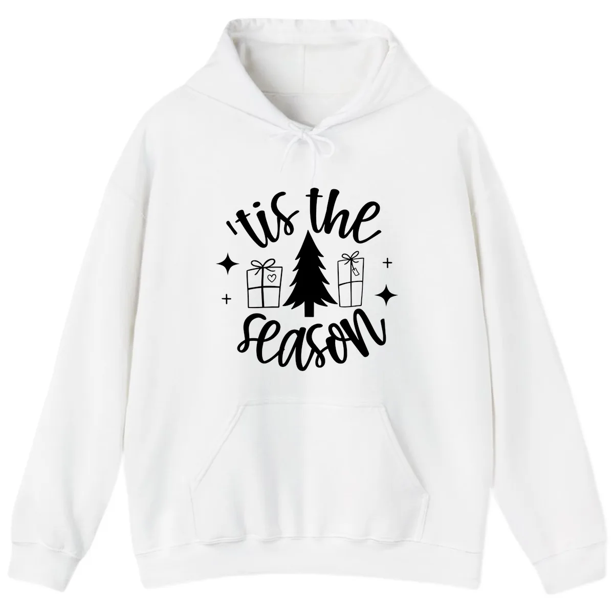 Tis The Season Holiday Gifts Hoodie in White