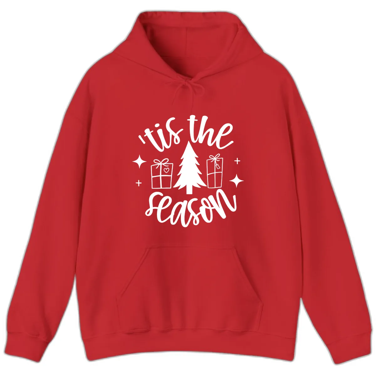 Tis The Season Holiday Gifts Hoodie in Red