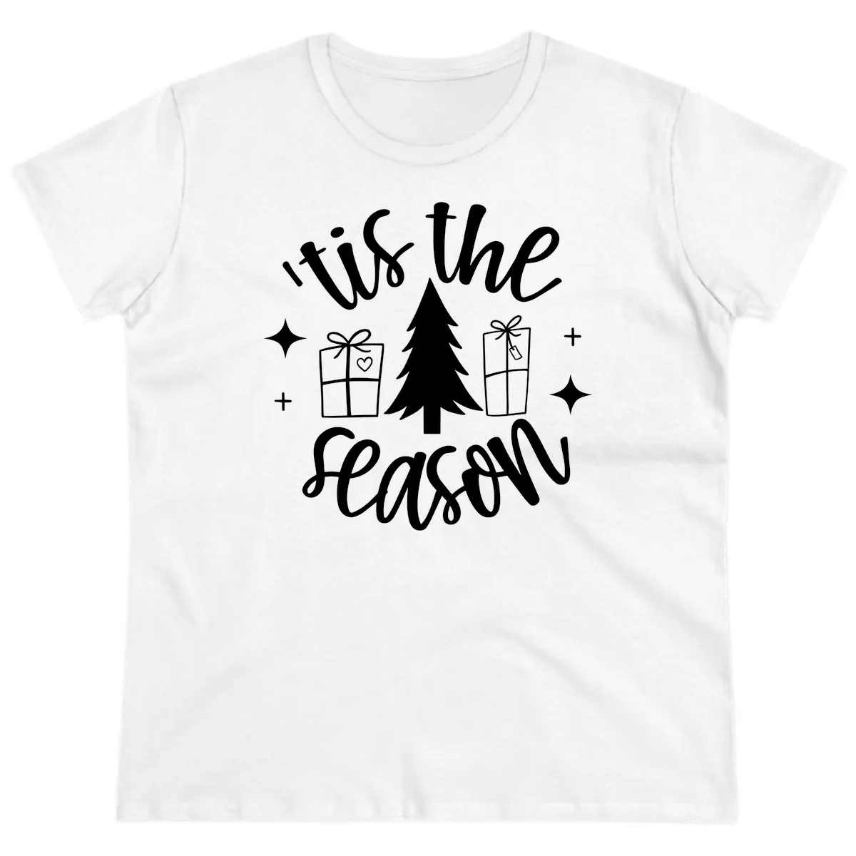 Tis The Season Holiday Gifts Ladies Tee in White