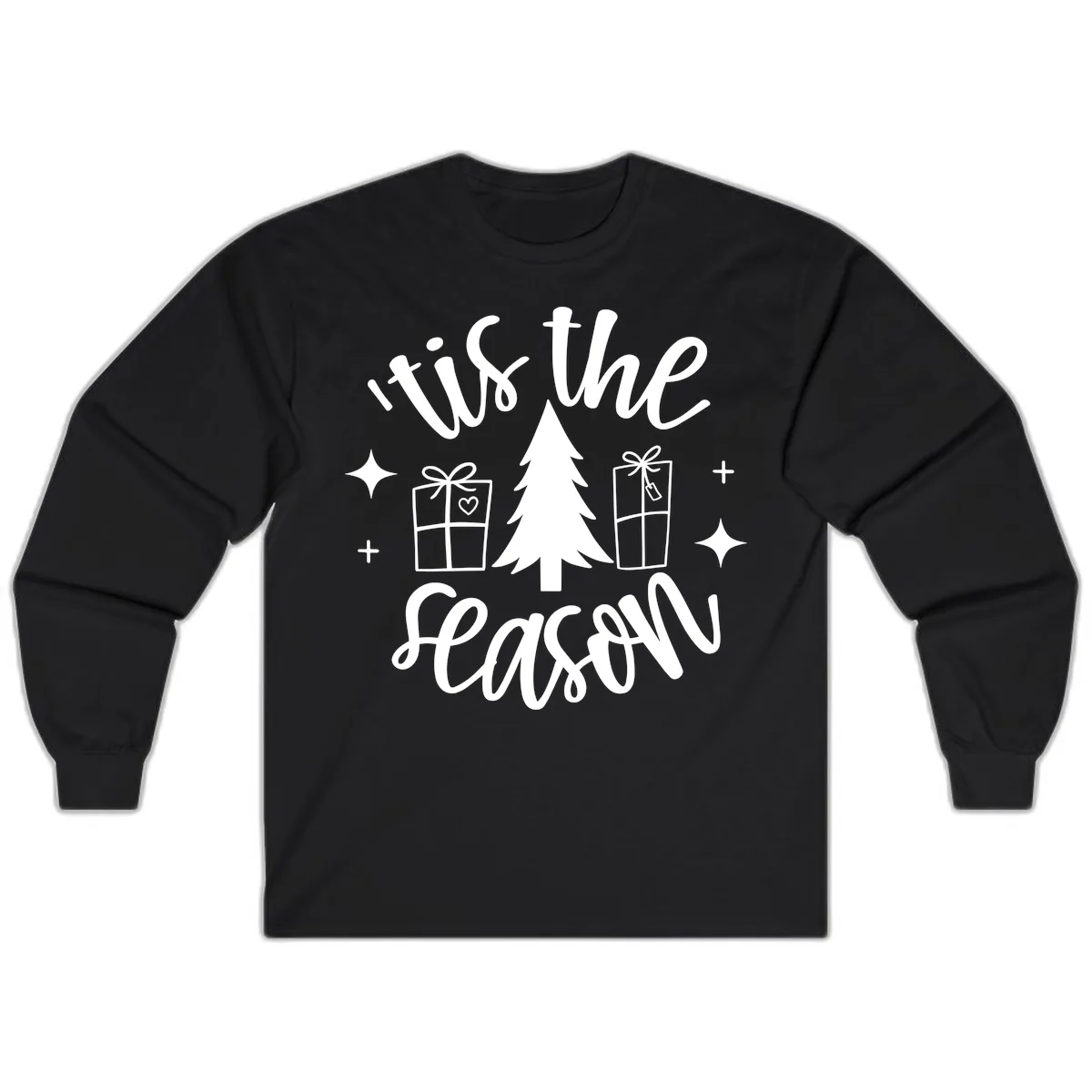 Tis The Season Holiday Gifts Long Sleeve in Black