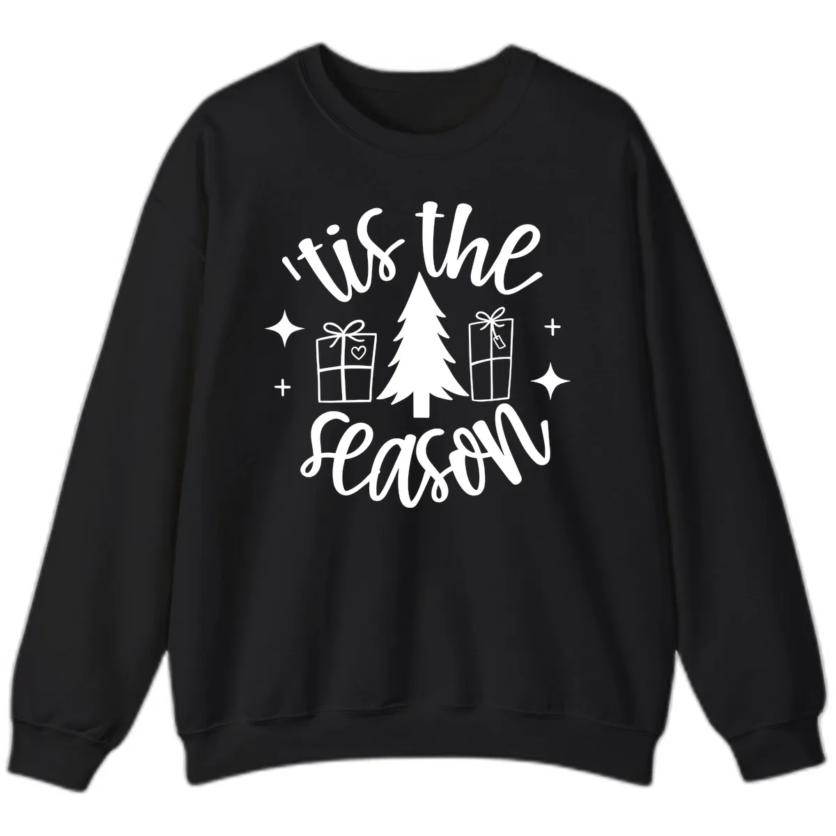 Tis The Season Holiday Gifts Sweatshirt in Black