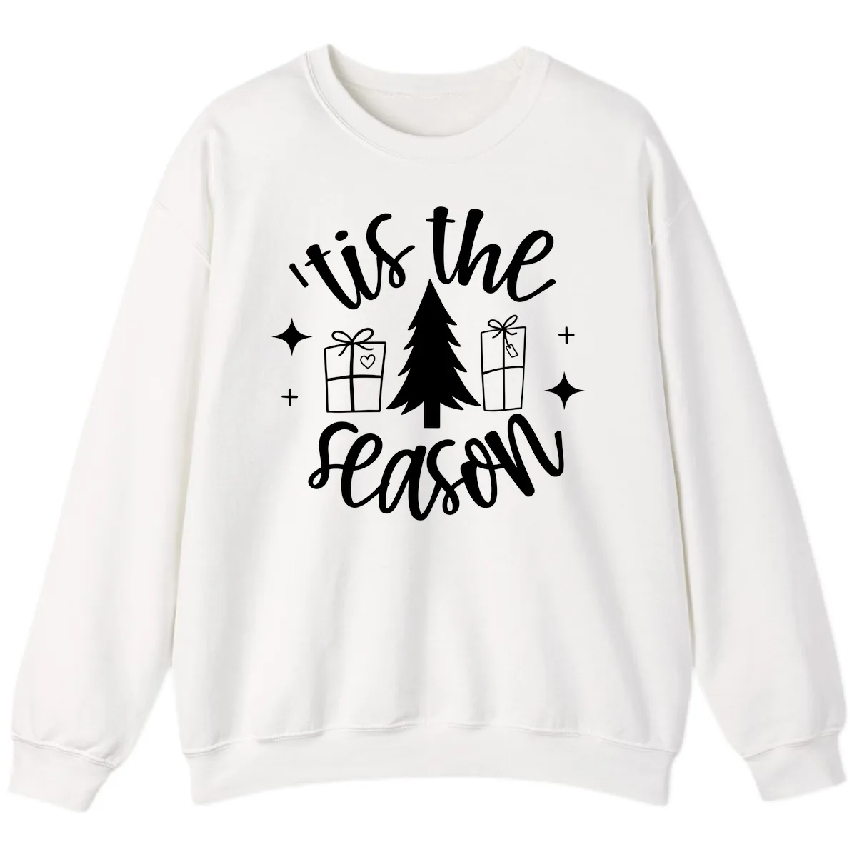 Tis The Season Holiday Gifts Sweatshirt in White