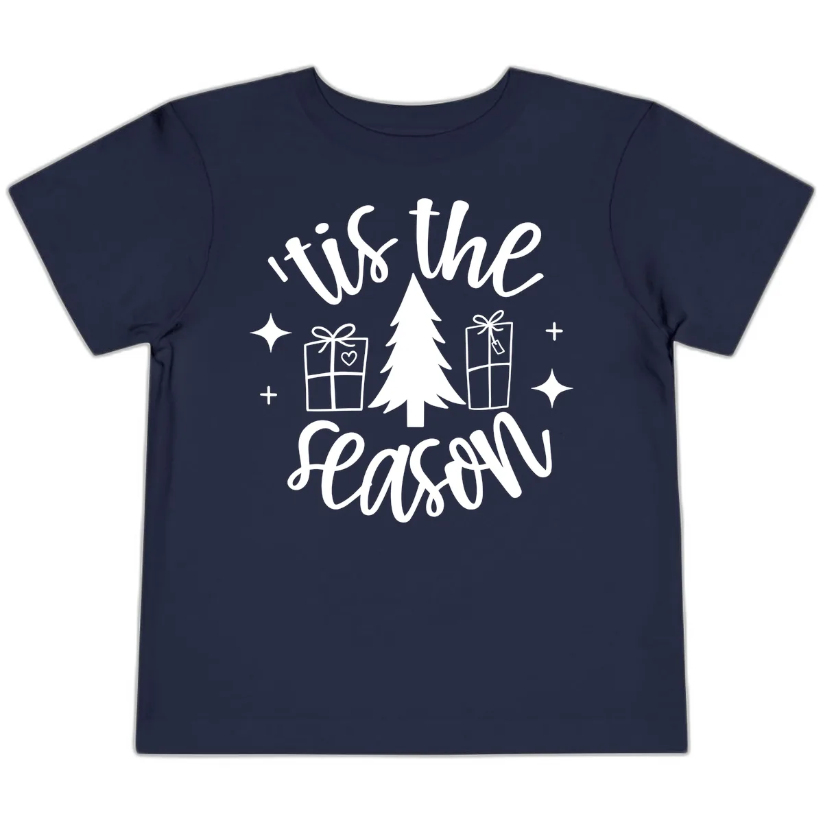 Tis The Season Holiday Gifts Toddler T-Shirt in Navy