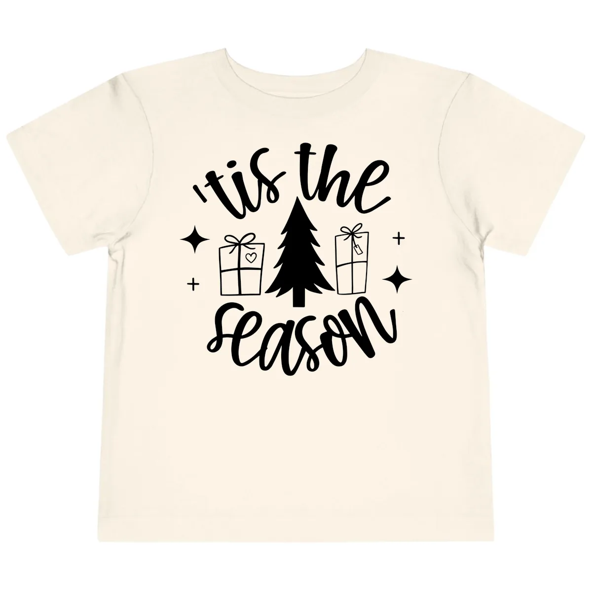 Tis The Season Holiday Gifts Toddler T-Shirt in Natural