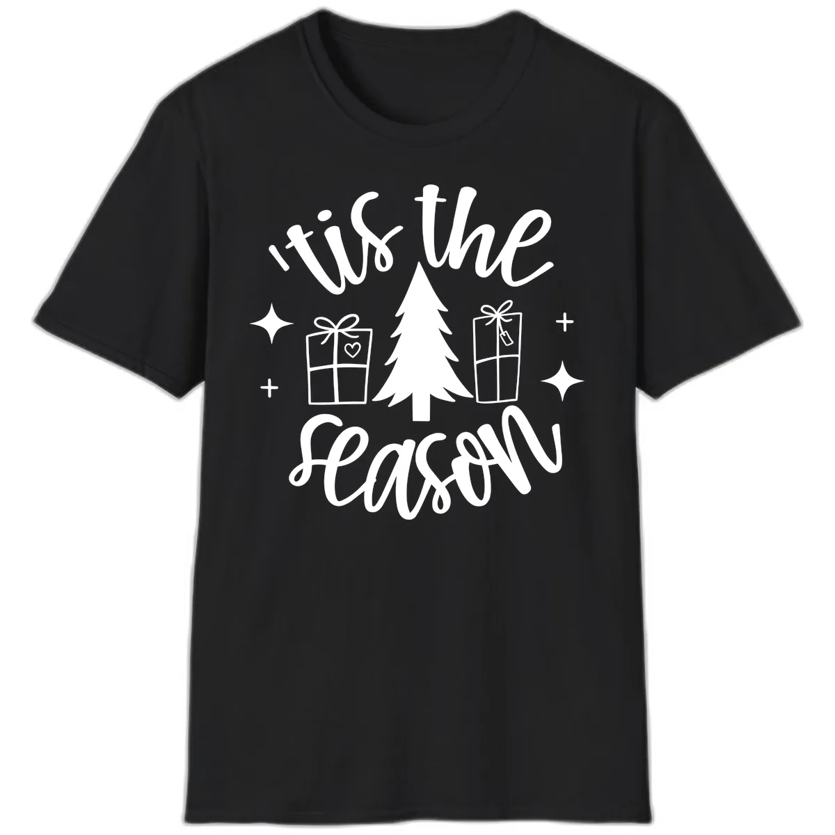 Tis The Season Holiday Gifts T-Shirt in Black