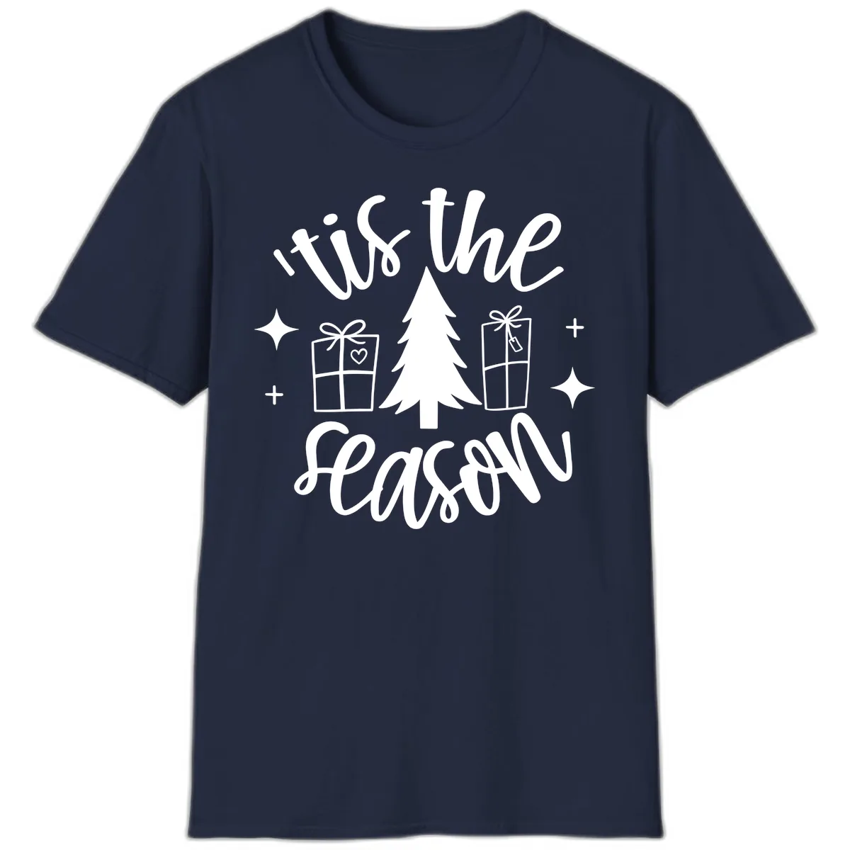 Tis The Season Holiday Gifts T-Shirt in Navy