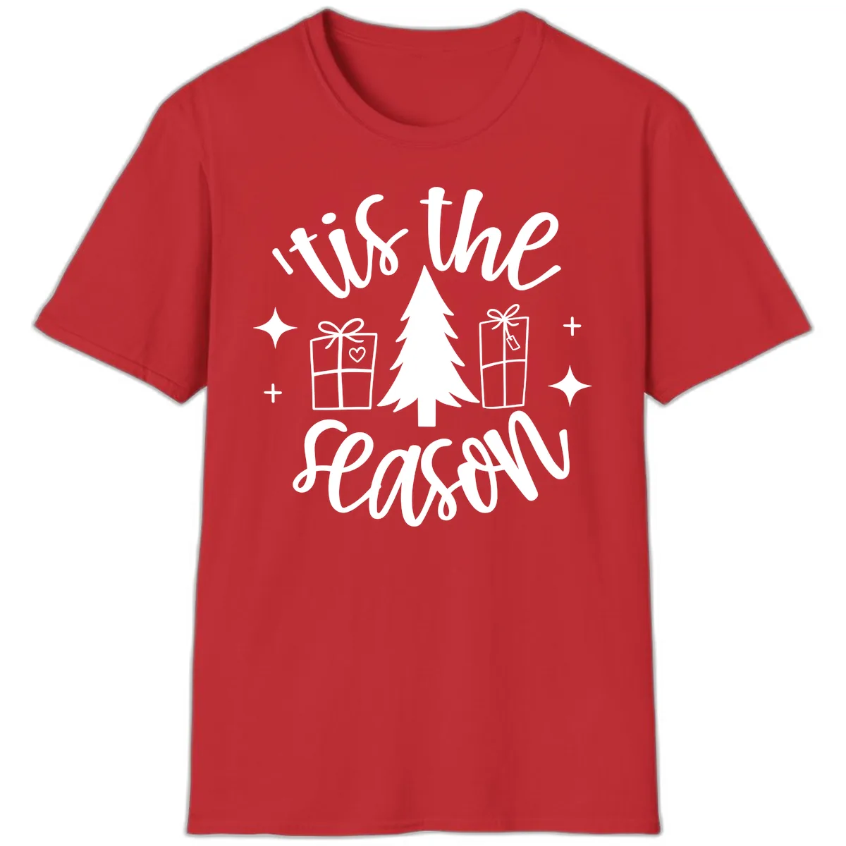 Tis The Season Holiday Gifts T-Shirt in Red
