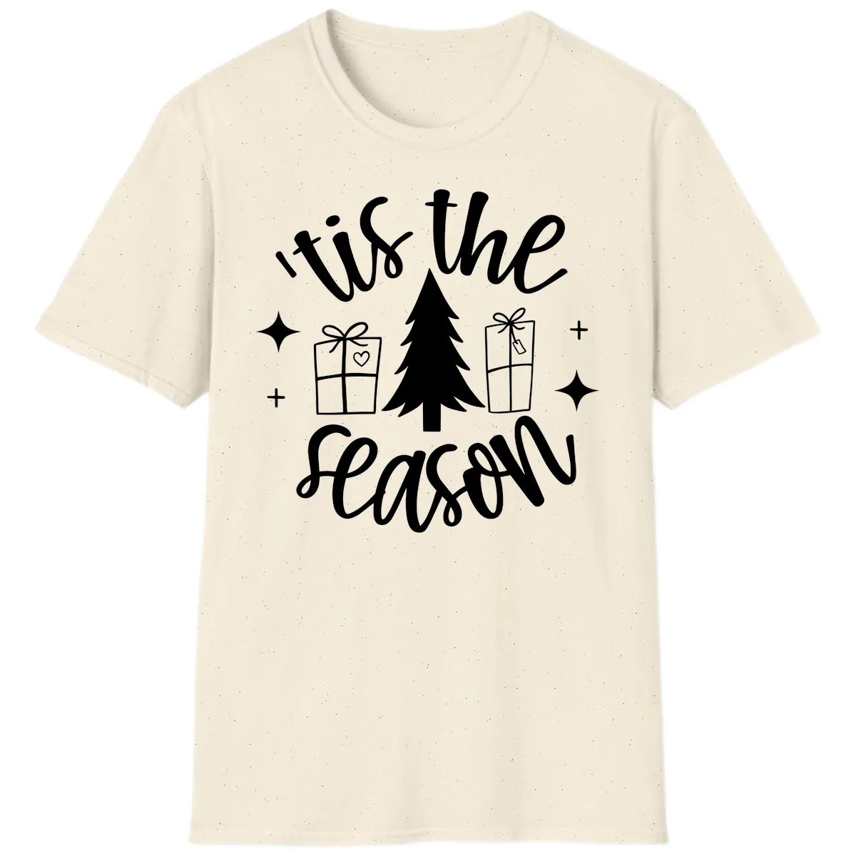 Tis The Season Holiday Gifts T-Shirt in Natural