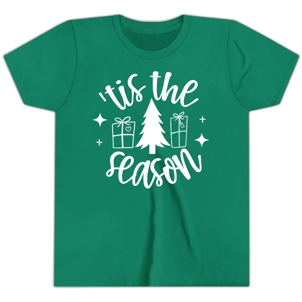 Tis The Season Holiday Gifts Youth T-Shirt in Kelly
