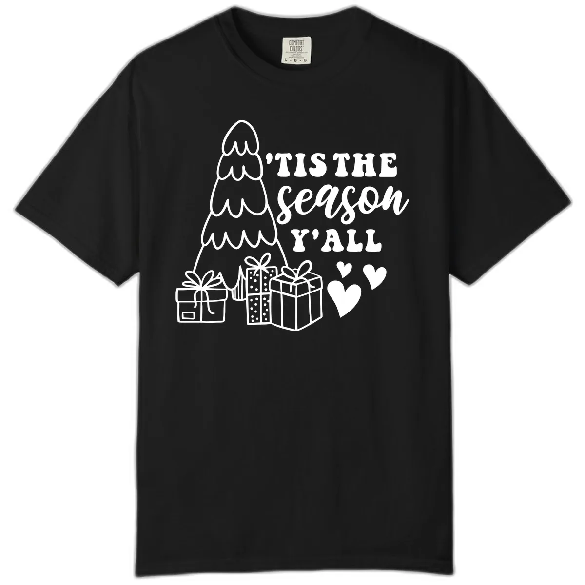 Tis The Season Y'all Holiday Design Comfort Color in Black