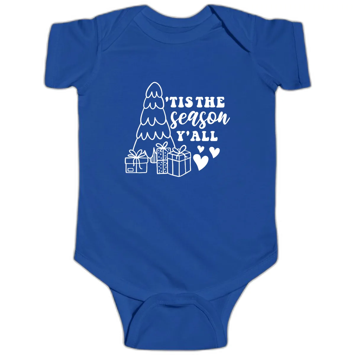 Tis The Season Y'all Holiday Design Baby Onesie in Royal