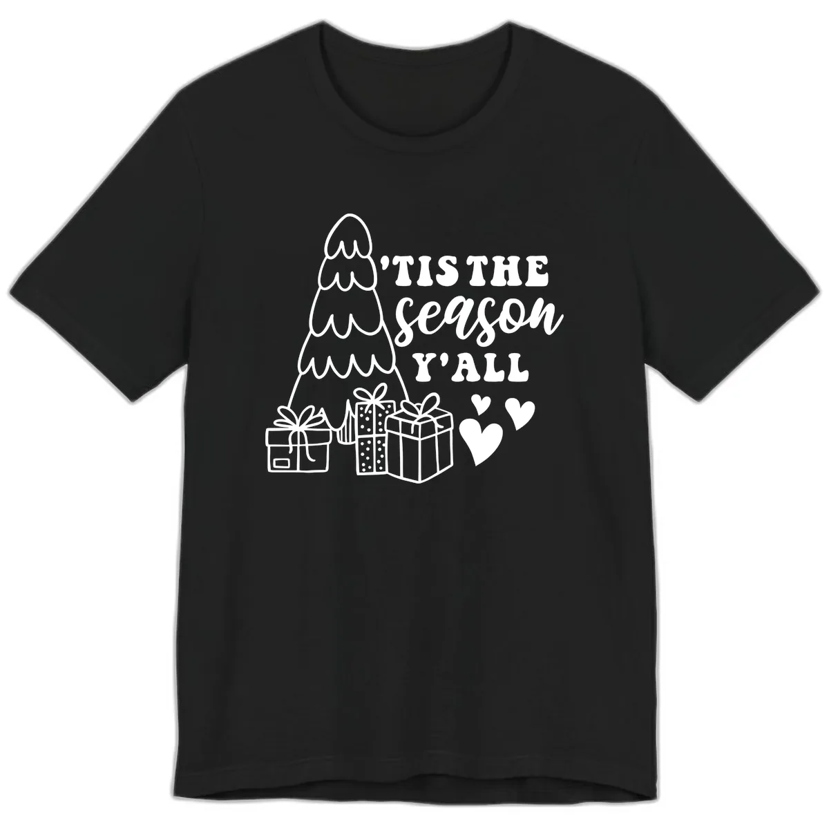 Tis The Season Y'all Holiday Design Premium T-Shirt in Black