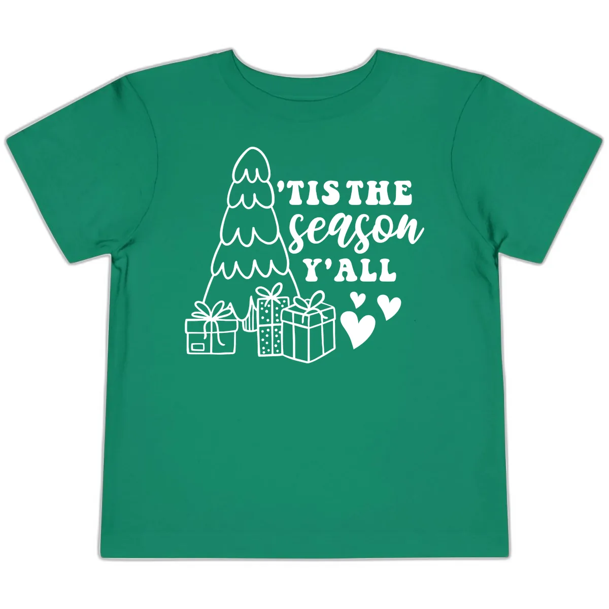 Tis The Season Y'all Holiday Design Toddler T-Shirt in Kelly