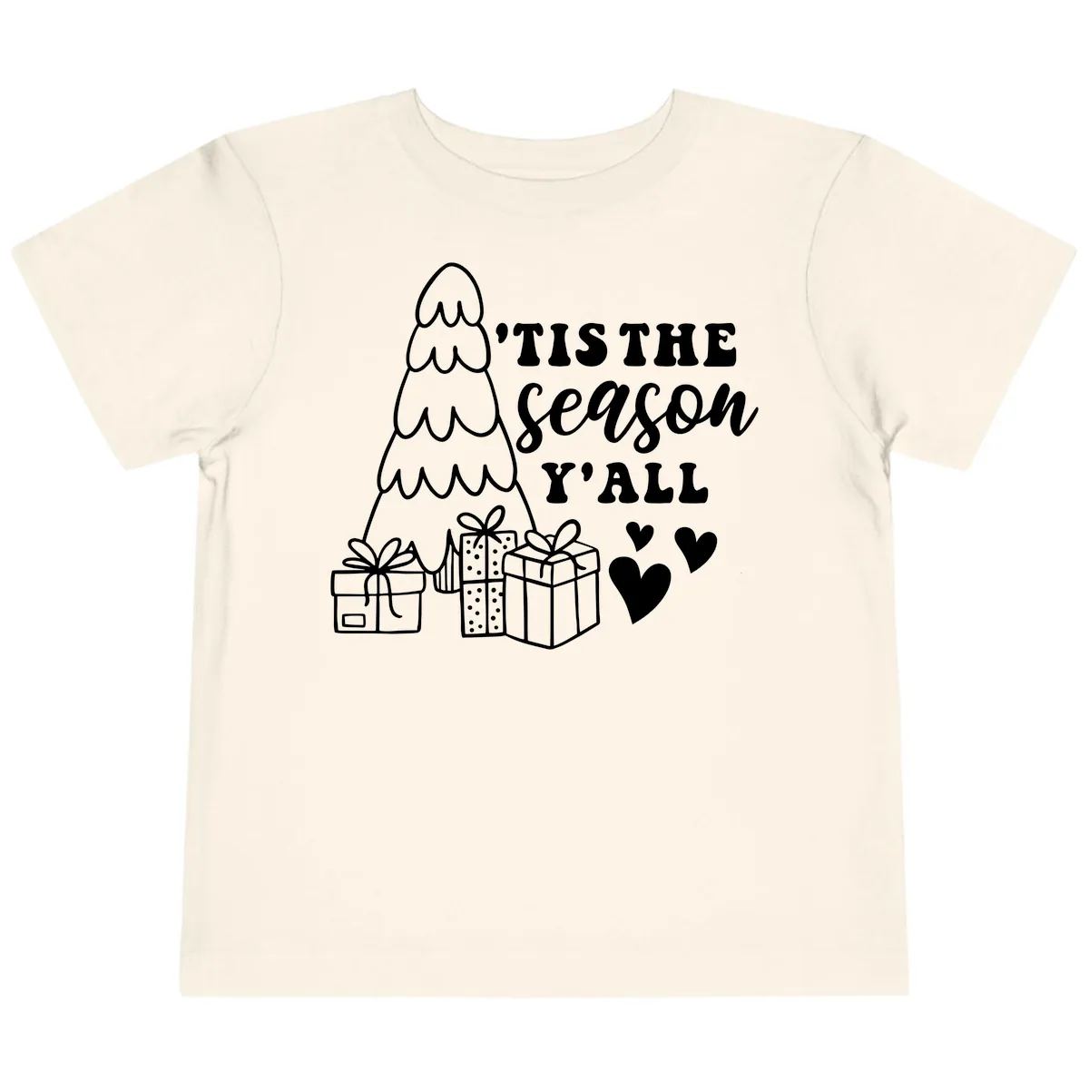 Tis The Season Y'all Holiday Design Toddler T-Shirt in Natural