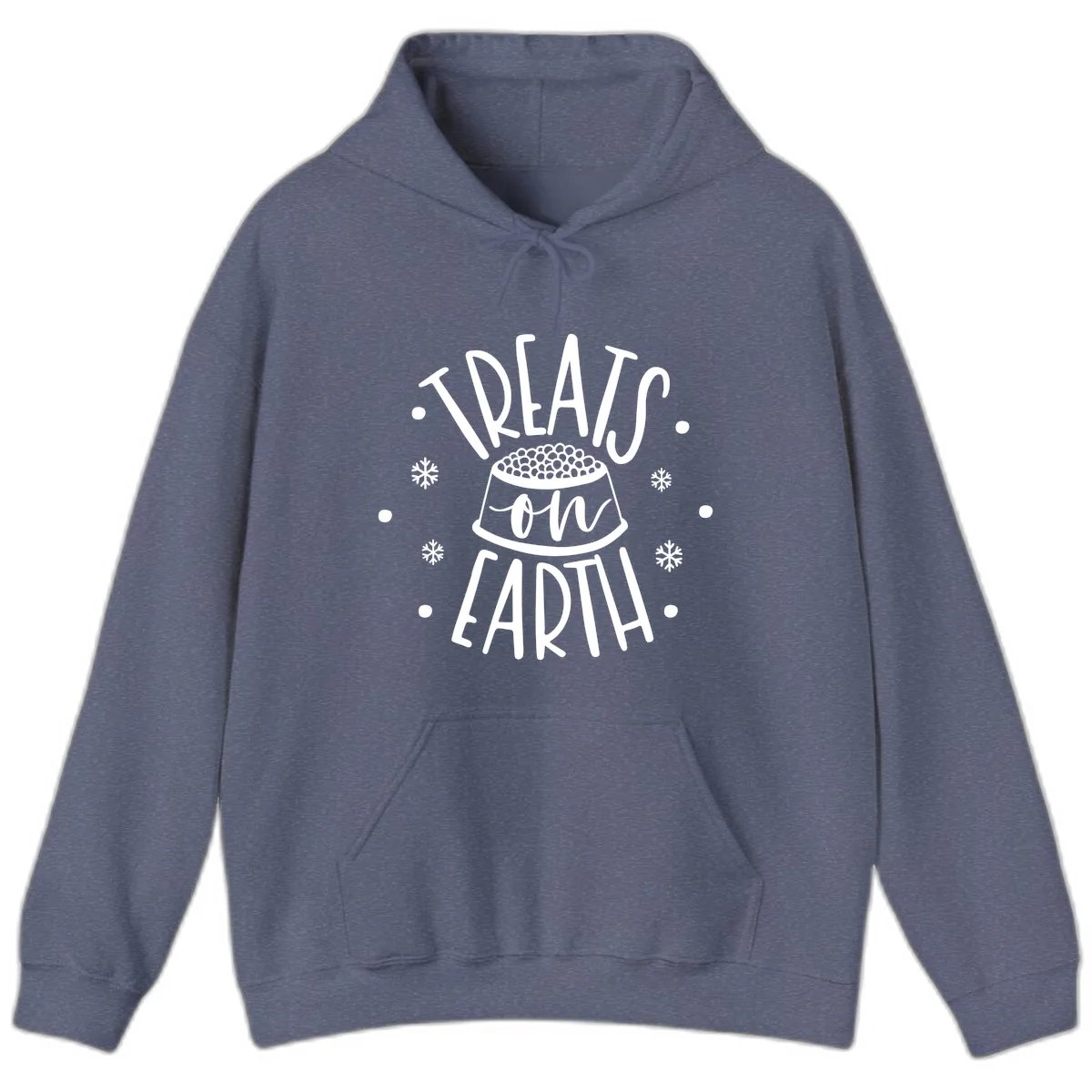 Treats On Earth Holiday Pet Design Hoodie in Heather Navy